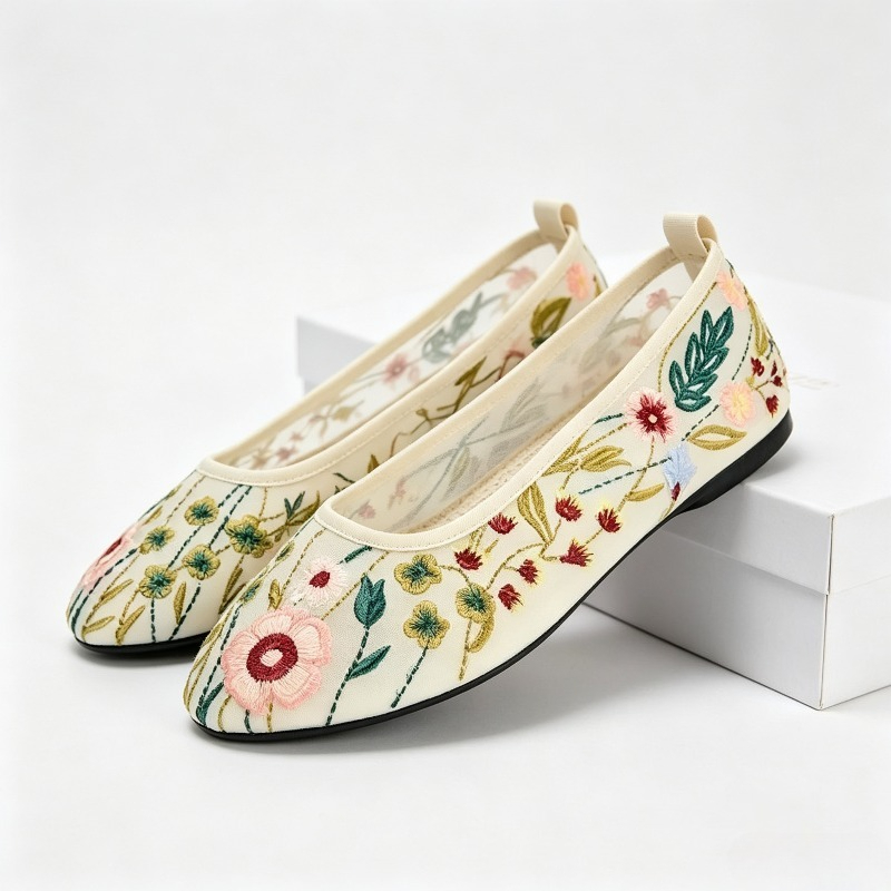 Women'S Ethnic Fashion Brands - Zapatos planos de Ballet de malla