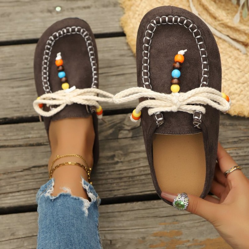 New Ethnic Fashion - Mocasines sin cordones para mujer 2026,