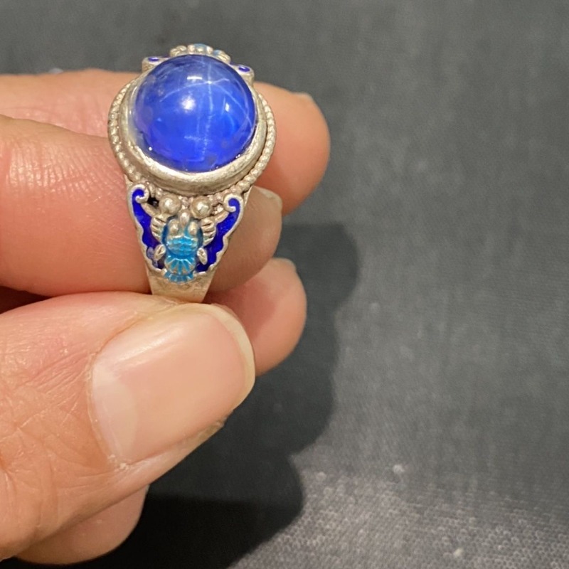Ethnic Wear Fashion Designer - Anillo Abierto Étnico Cloisonné, Diseño Exquisito