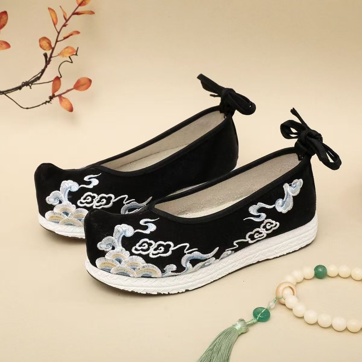 Ethnic Fabric - Zapatos Hanfu bordados de talla grande