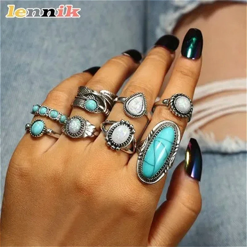 LENNIK - Juego de 8 Anillos de - Ethnic Wear Fashion Designer reseña y precio