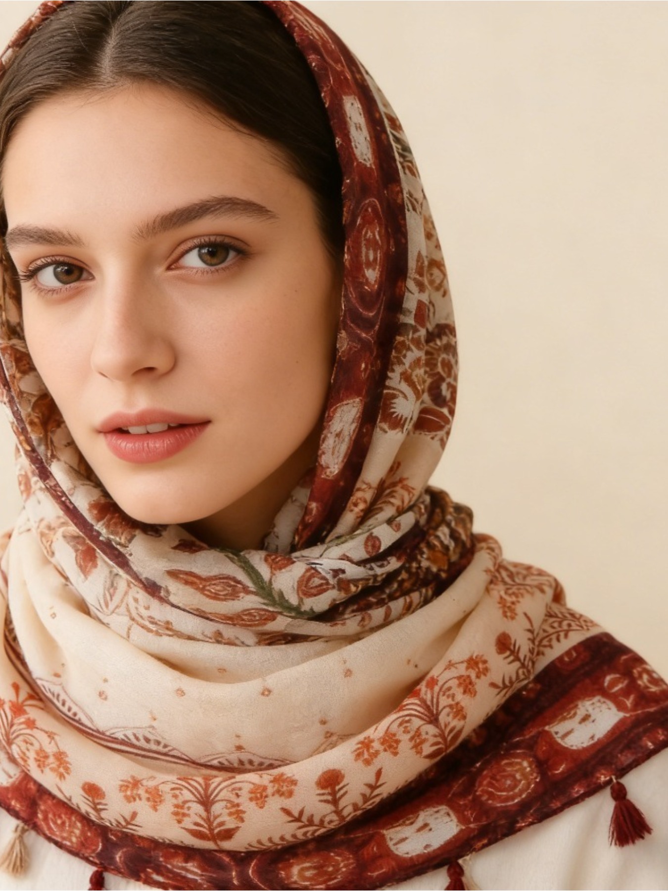 Pañuelo de seda con estampado  - Go Ethnic Fashion reseña y precio