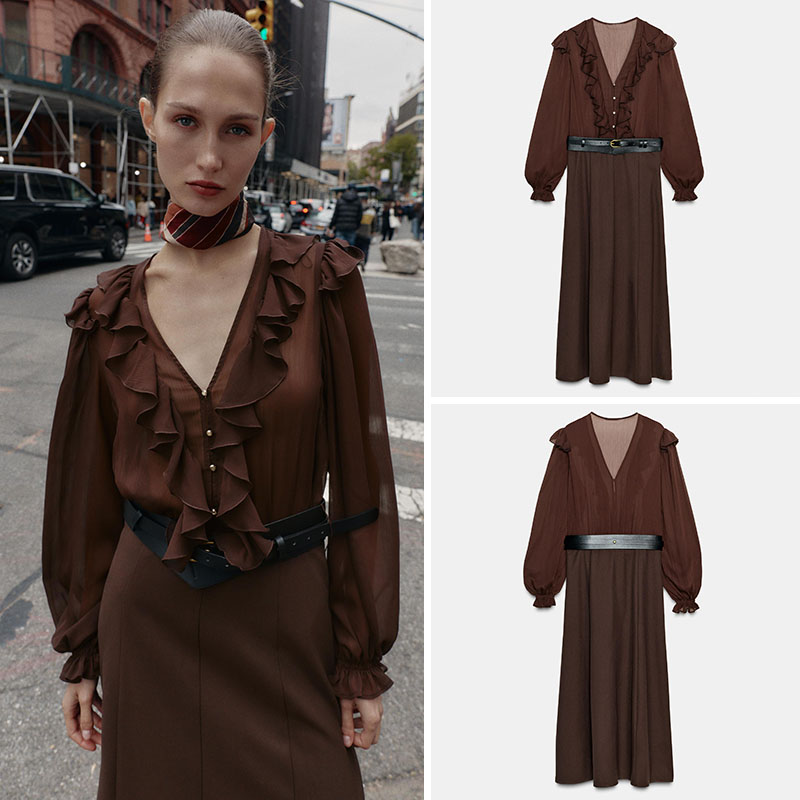 Elegante Vestido Midi de Manga - Ethnic Wear reseña y precio