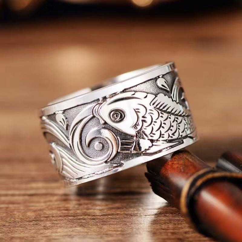 Anillo con diseño de pez Koi p - Women'S Ethnic Fashion Brands reseña y precio