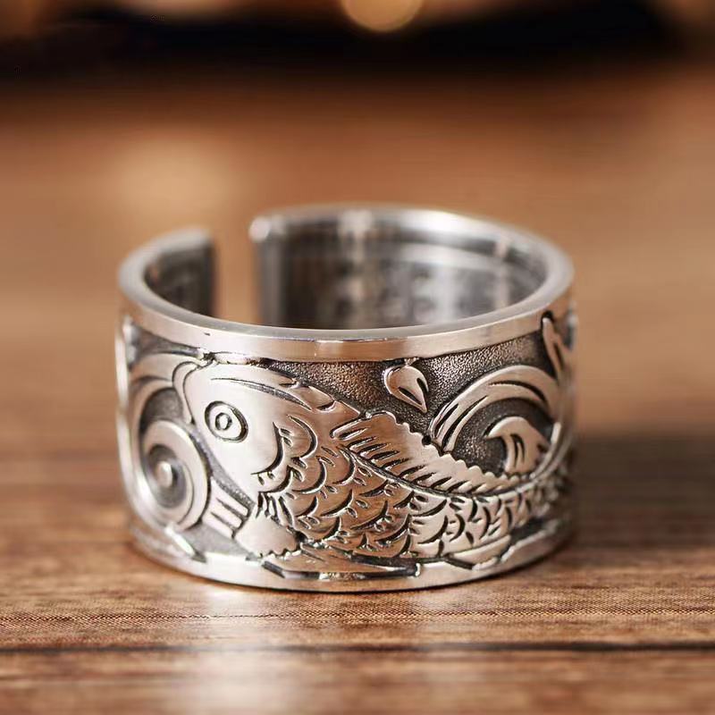 Anillo con diseño de pez Koi p - Women'S Ethnic Fashion Brands reseña y precio