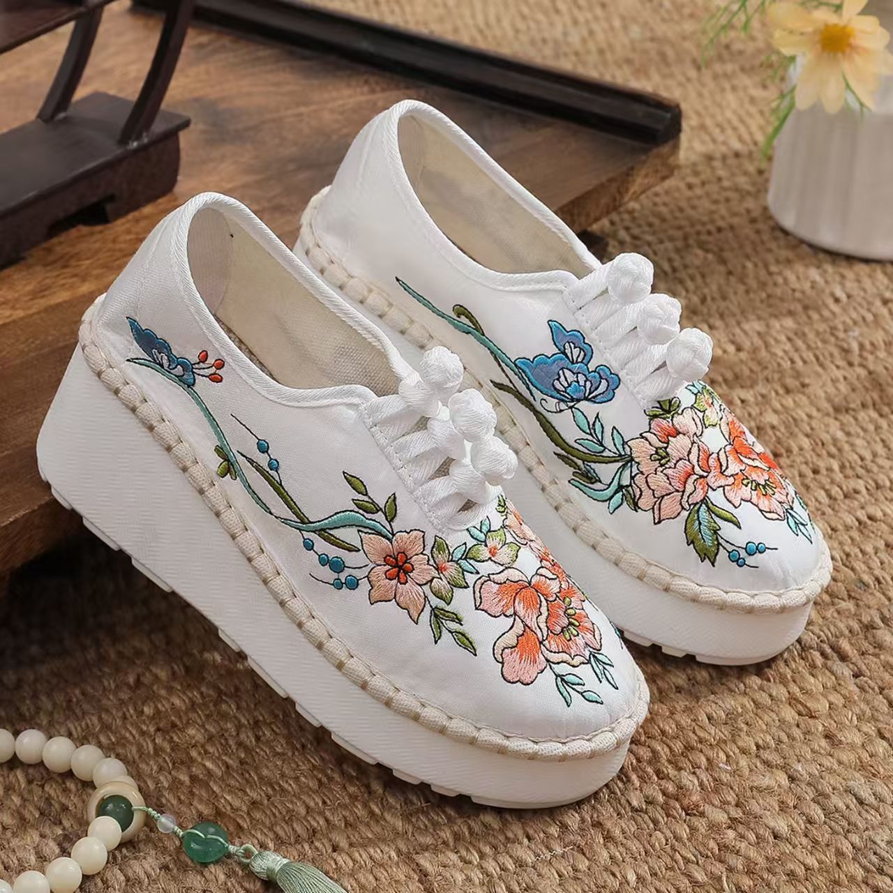 Zapatos de cuña estilo étnico  - Ethnic Fabric reseña y precio
