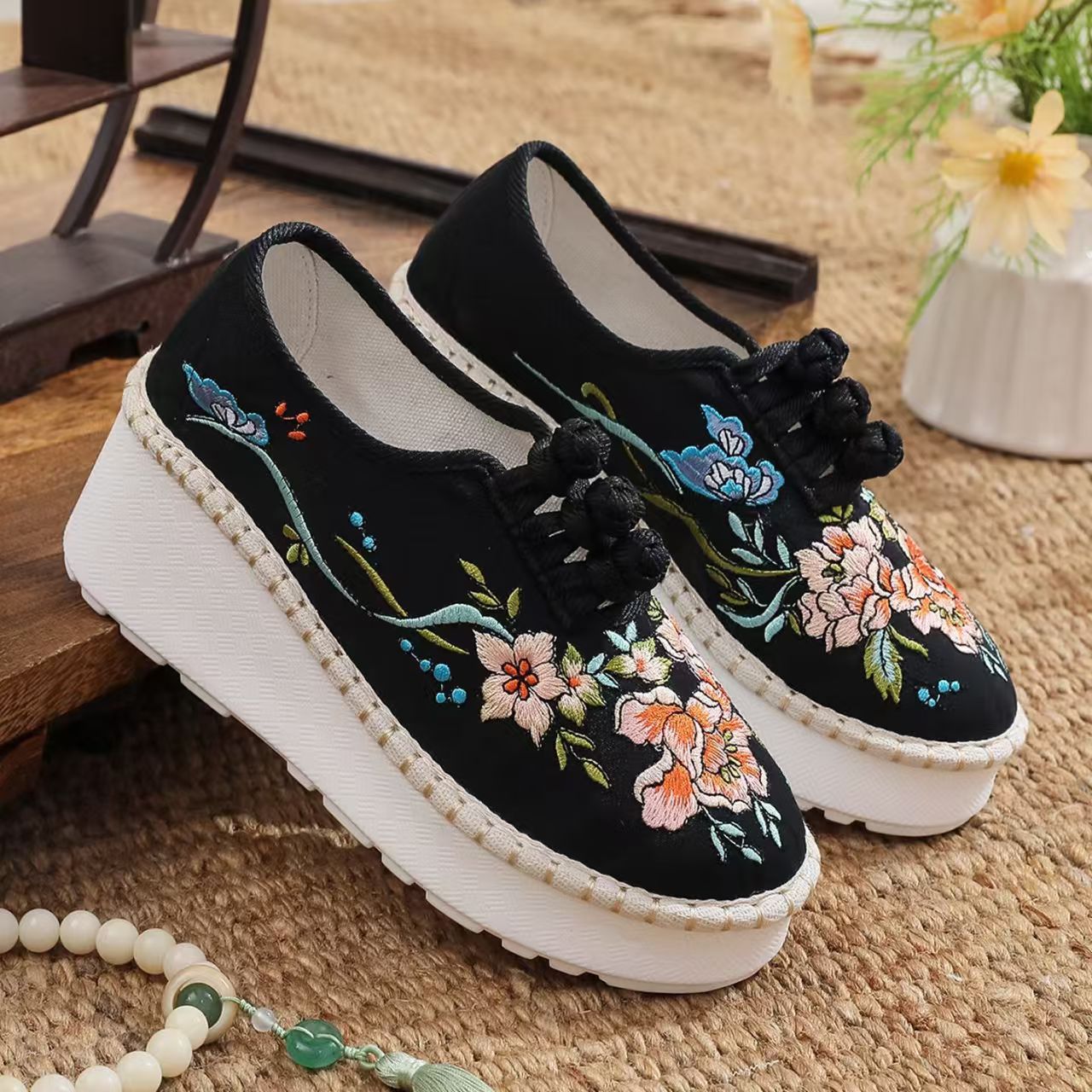 Zapatos de cuña estilo étnico  - Ethnic Fabric reseña y precio