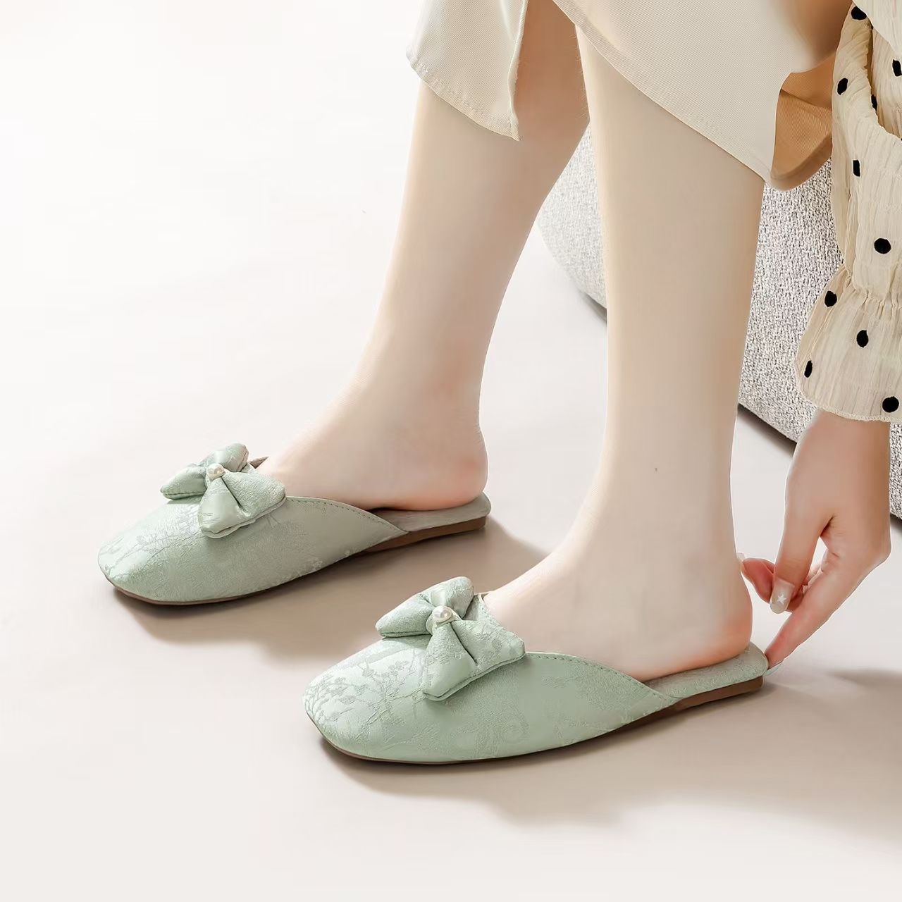 Pantuflas de casa con lazo y p - Ethnic Fabric reseña y precio